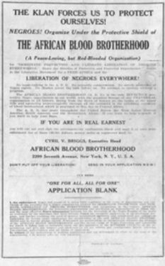 African Blood Brotherhood (1919-1924)