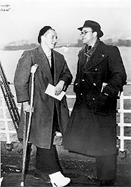 Arnold Bennett Donowa (Right) Returning from Spain, 1938