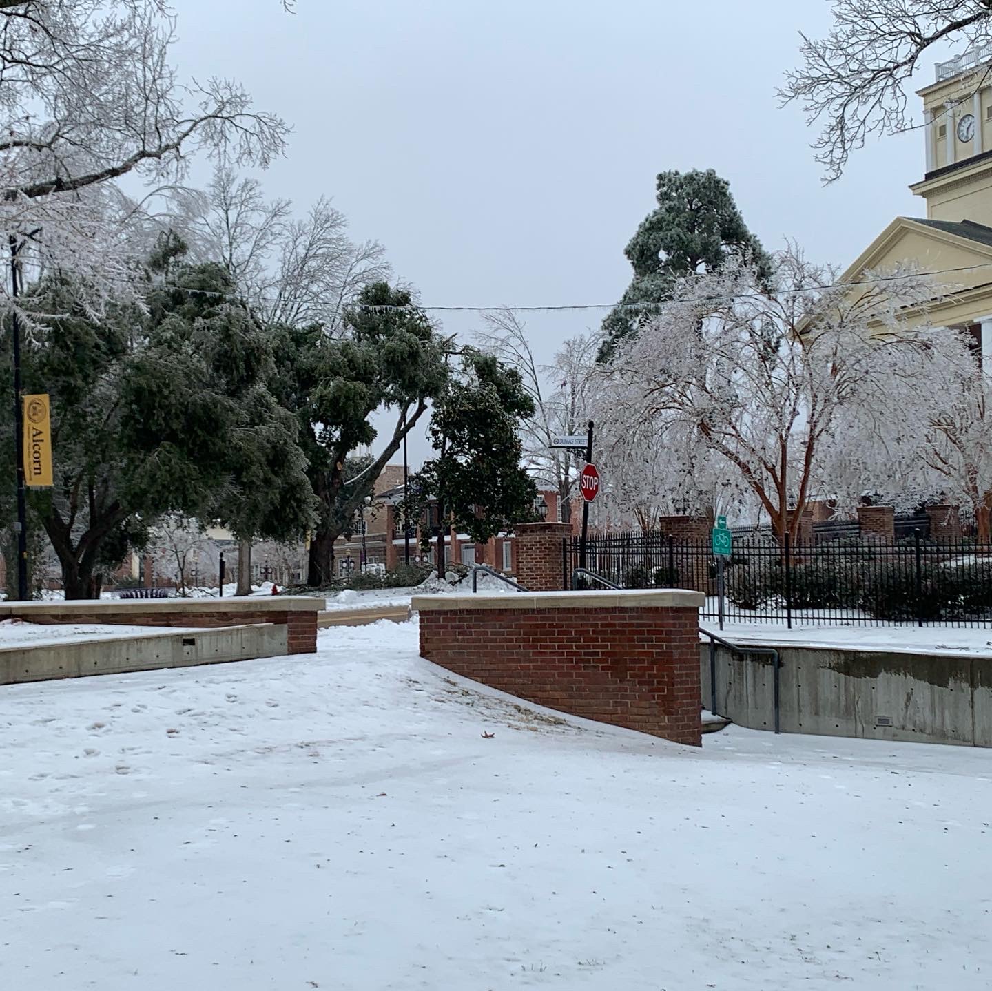 Alcorn Campus During a Rare Snowfall, February 2021, Courtesy of Yulonda Sano