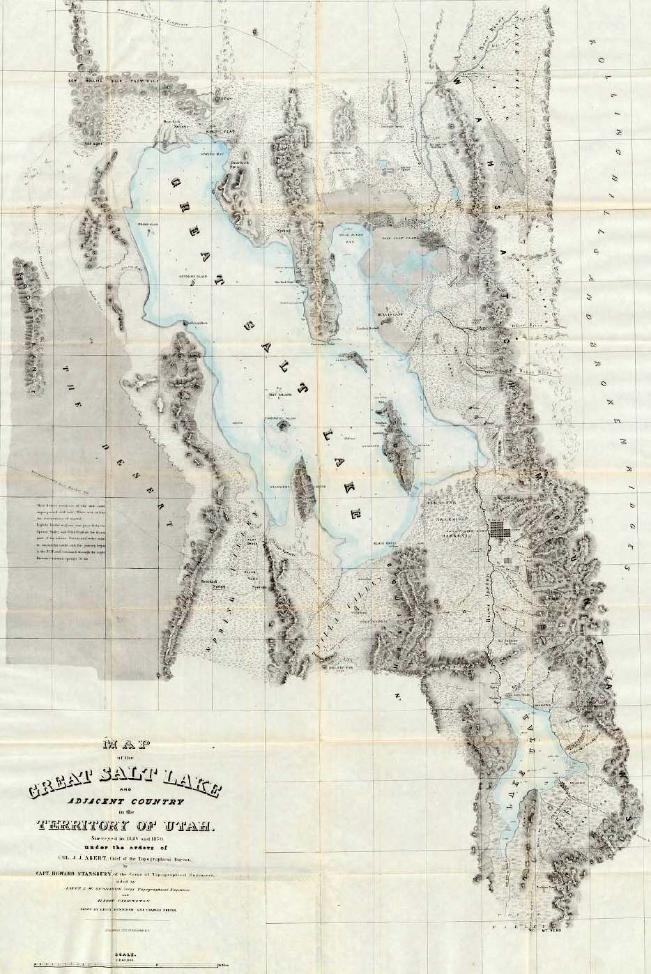 Map of The Great Salt Lake and Early Utah Settlements