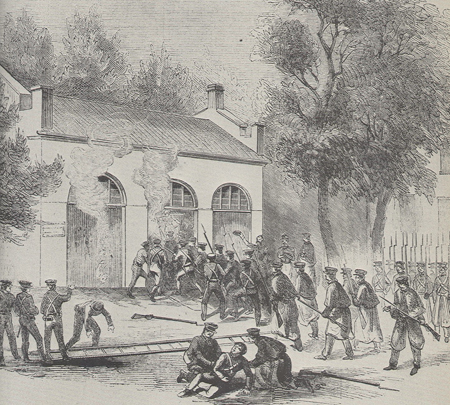 U.S. Marines Attacking John Brown and His Men at Harper's Ferry