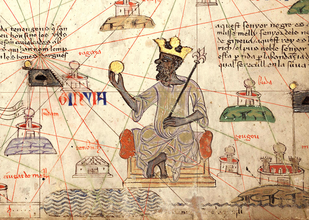 Fourteenth Century Italian Map of West Africa Showing Mansa Musa