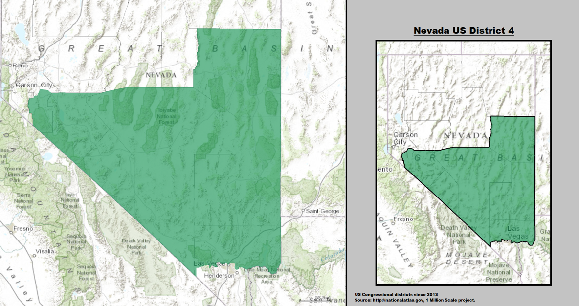 Map of Nevada's 4th Congressional District