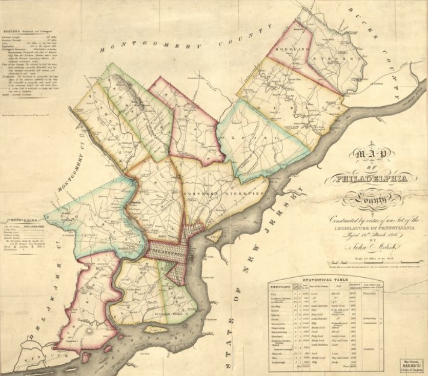 Map of Philadelphia County