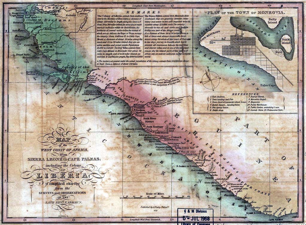 Americo-Liberian settlements, 1874