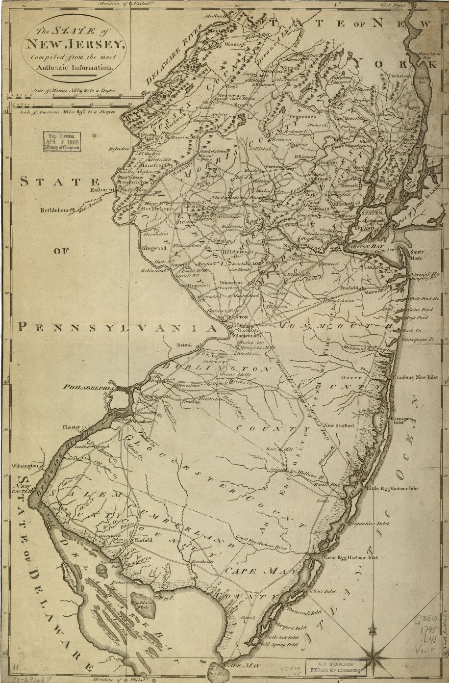 Map of New Jersey (Philadelphia