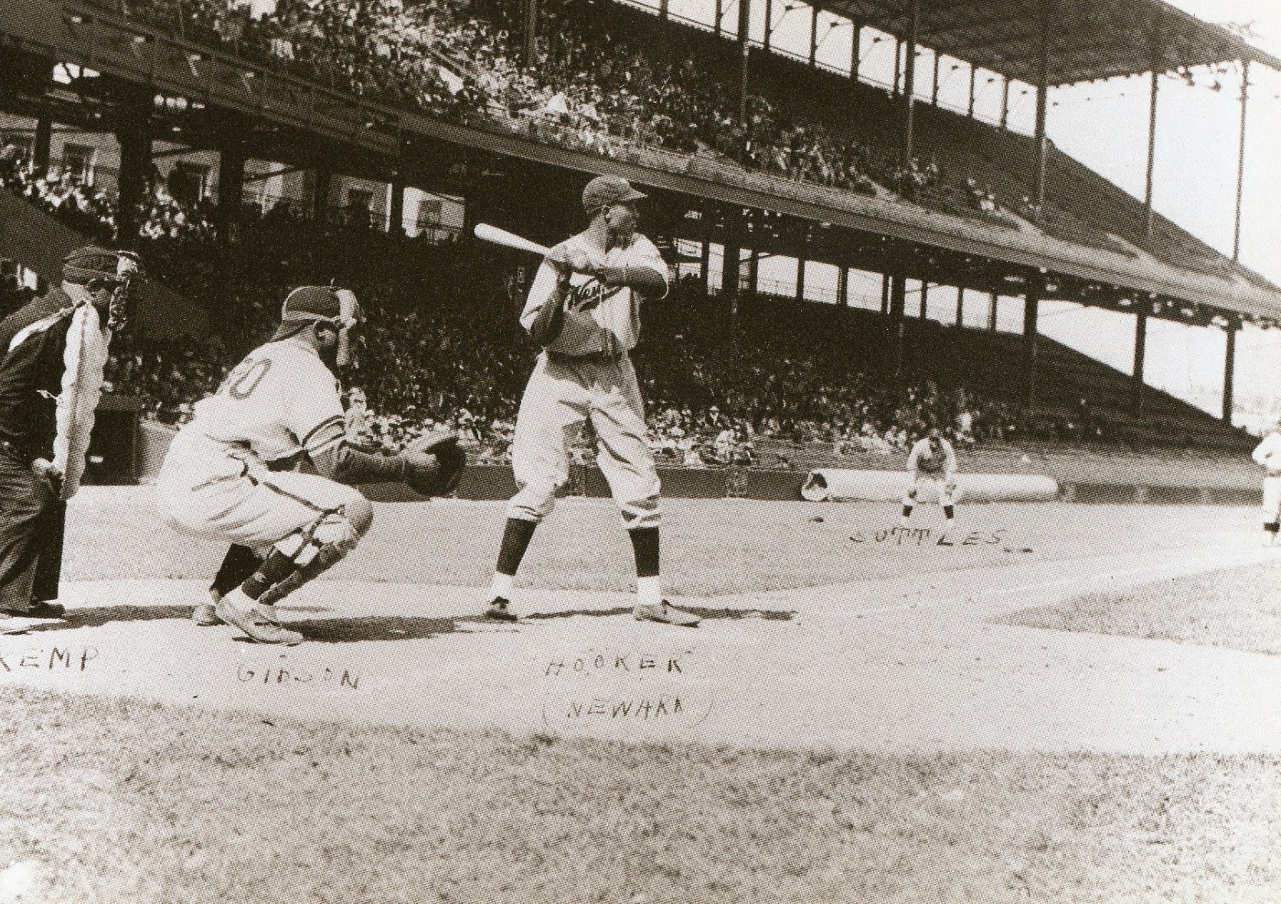 National Negro League Game at Griffith Park, Washington, DC, 1940. Josh Gibson is the Catcher. Mule Suttles is Near Third Base