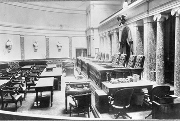 US Supreme Court in Old Senate Chamber of the US Capitol, 1860-1935