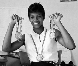 Wilma Rudolph with Her Olympic Gold Medals|Wilma Rudolph