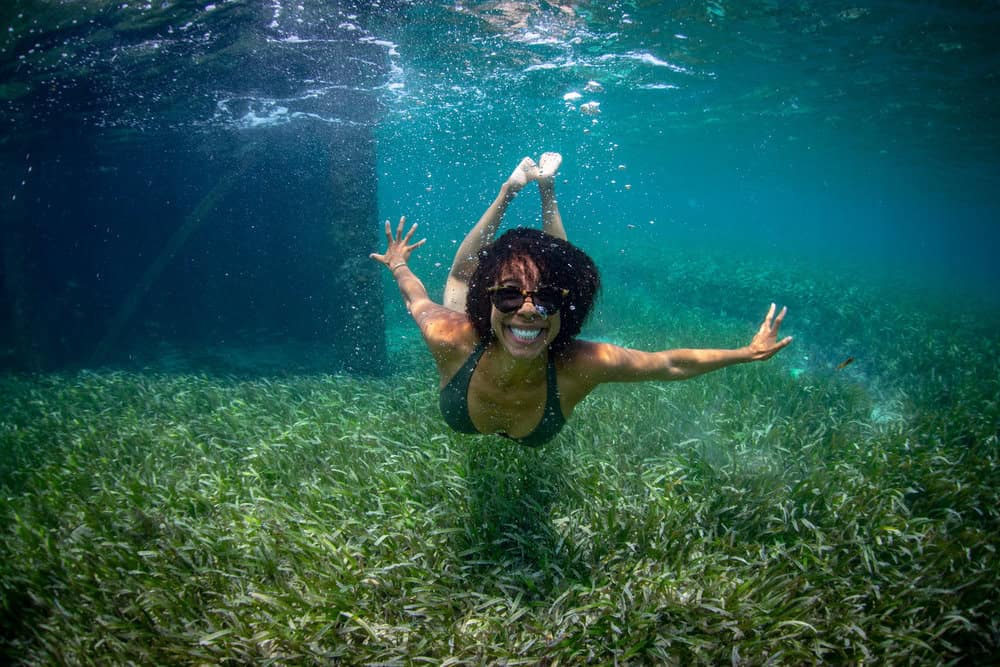 Ayana Elizabeth Johnson Swimming in Jamaica's Seagrass