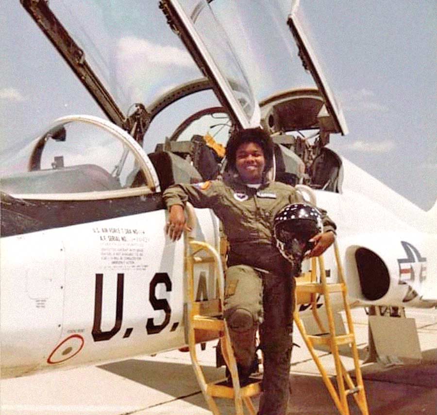 Captain Theresa Claiborne as an Air Force Pilot (Alpha Magazine)