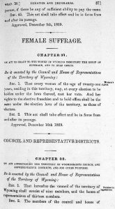 Female Suffrage, Wyoming Territory, Dec. 10, 1869 (public domain)