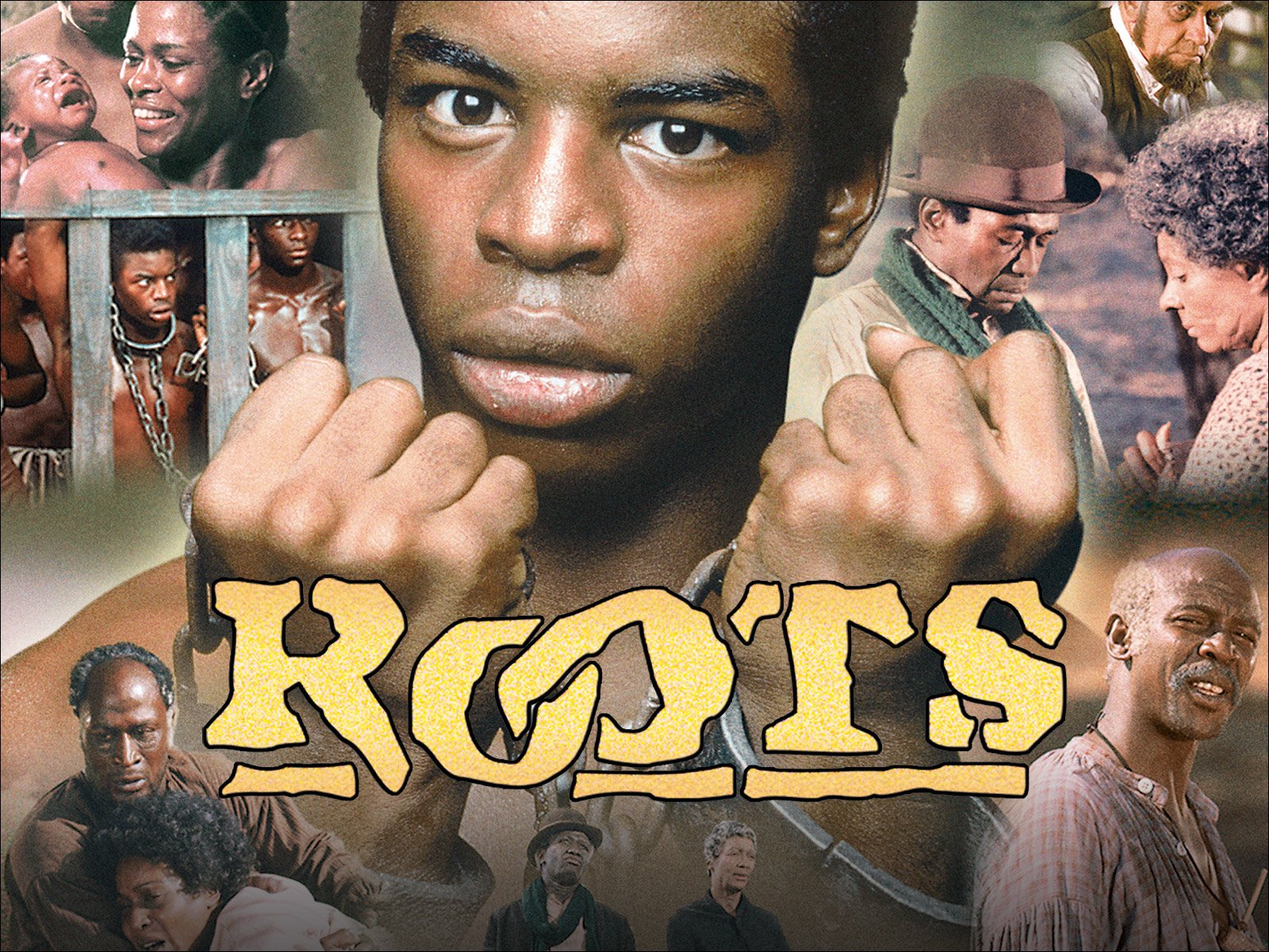 Roots Video Cover|LeVar Burton in Slave Ship|Alex Haley Book Cover|Lou Gossett and LeVar Burton Scene in Roots