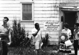 Louisiana Freedom Summer Volunteers and CORE Staff at Training Center, Plaquemines Parish, 1964 (Courtesy of the Civil Rights Movement Archive)