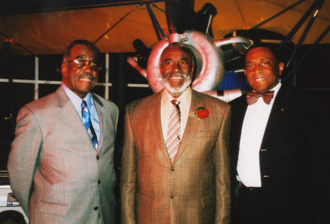 Marlon Green (center) with brothers James (left) and Allen (right) at 26th Annual Aviation Historical Society's Hall of Fame in Little Rock